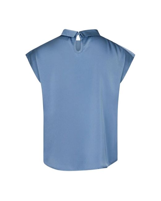 Neo Noir Overhemden ,Blauw ,Satijn Stoffige Blauwe Drapy Satijnen Blouse in het Blue