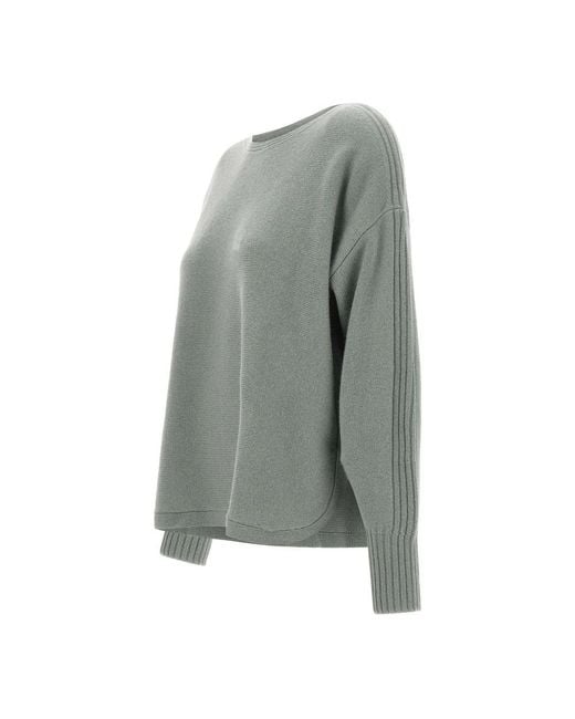 Elena Miro Gray Round-Neck Knitwear