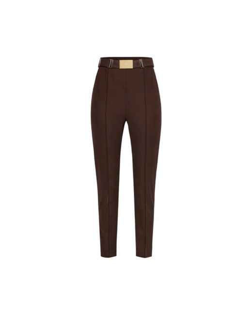 Elisabetta Franchi Brown Cropped Trousers