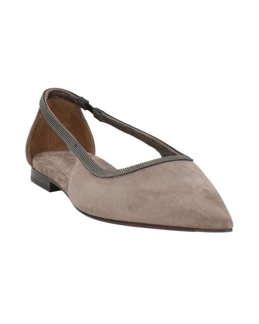 Brunello Cucinelli Brown Ballerinas