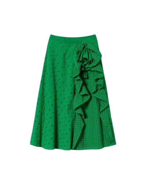 Falda larga con pliegues Twin Set de color Green