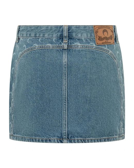 MARINE SERRE Blue Denim Skirts
