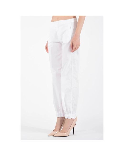 Dondup White Slim-Fit Trousers