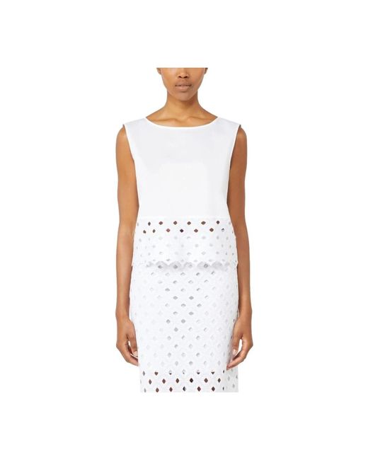 Max Mara White Sleeveless Tops