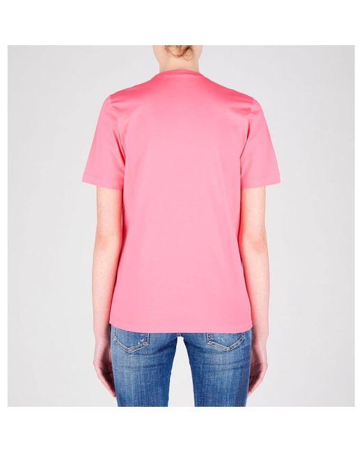DSquared² Tops ,Roze ,Logo T-Shirt in het Red