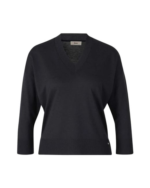 Herno Blue V-Neck Knitwear