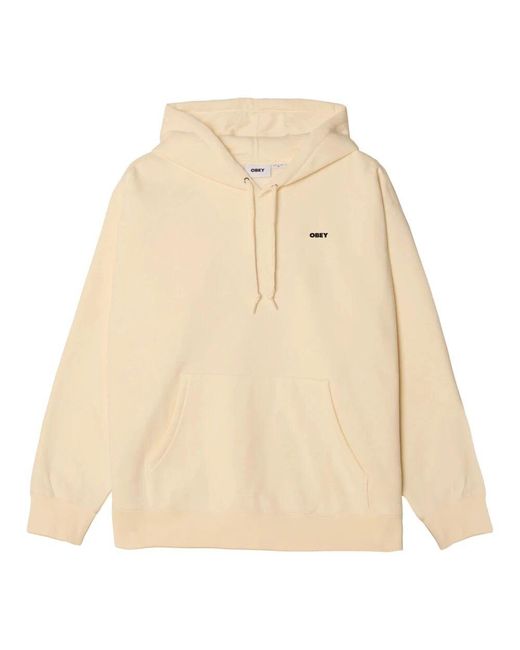 Obey Stencil Flame Fleece Kapuzenpullover in Natural für Herren