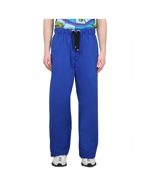 Versace Blue Drawstring Pants for men