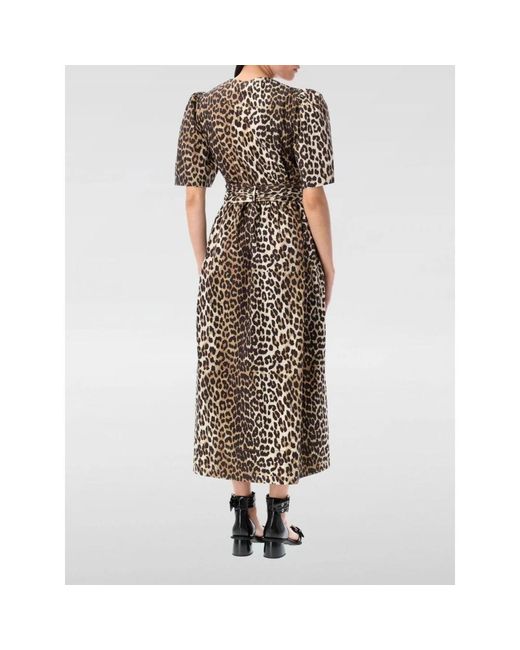 Ganni Midi Dresses in het Brown