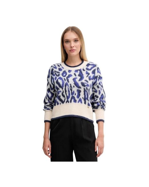 GAUDI Jacquard Pullover in het Blue
