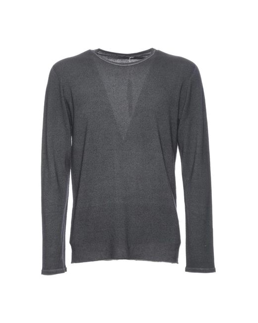 Majestic Filatures Gray Round-Neck Knitwear for men