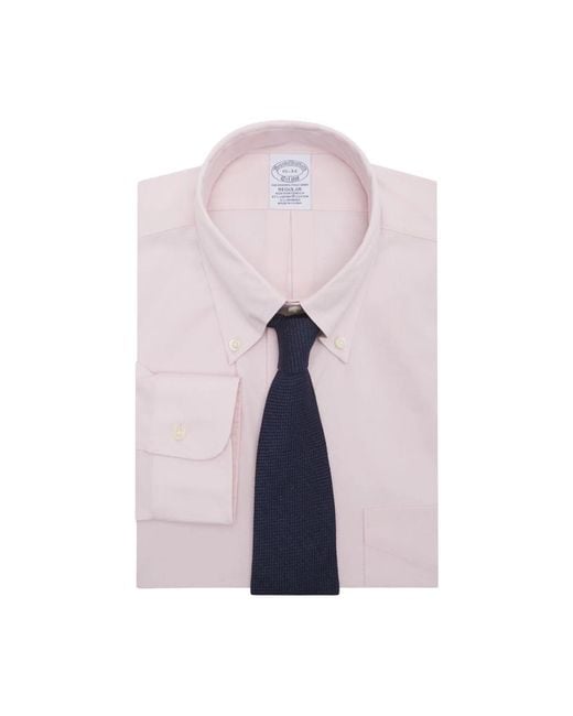 Brooks Brothers Regular Fit Non-Iron Supima Oxford Pinpoint Overhemd Met Button Down Kraag in het Purple voor heren