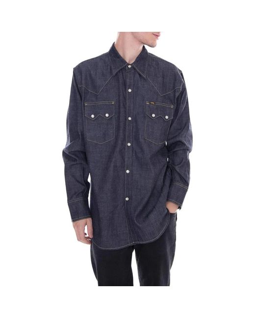 Lee Jeans Blue Denim Shirts for men