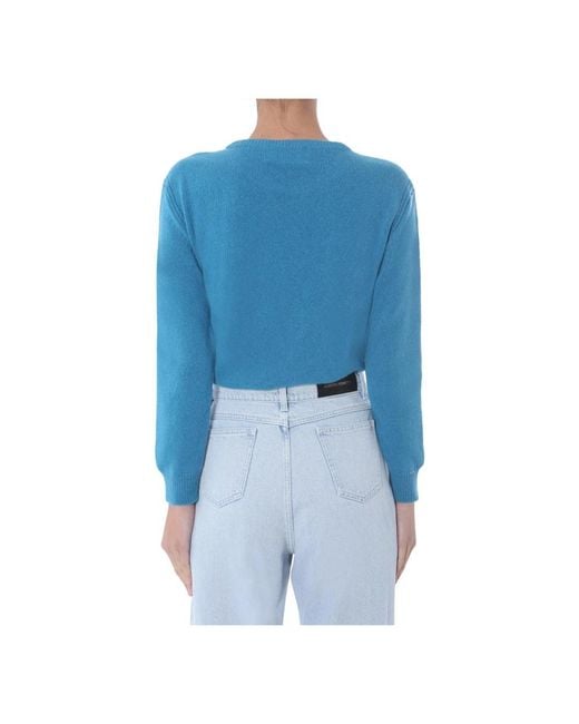 Alberta Ferretti Blue Round-Neck Knitwear