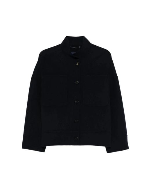 Max Mara Jassen ,Zwart ,Wol Renna Jacket in het Black
