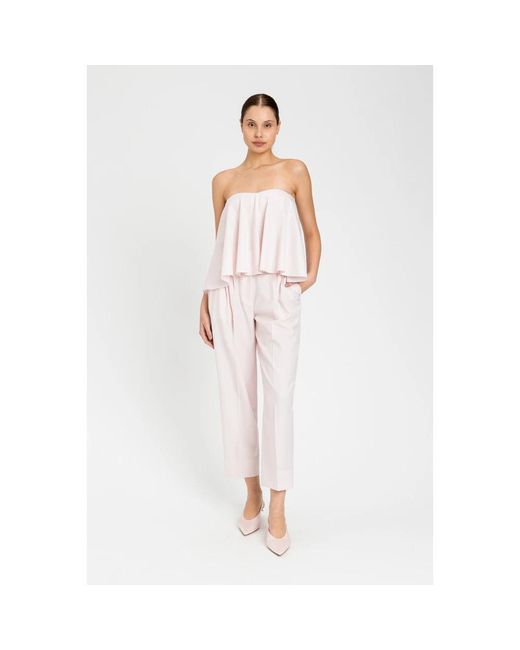 Twinset White Wide Trousers