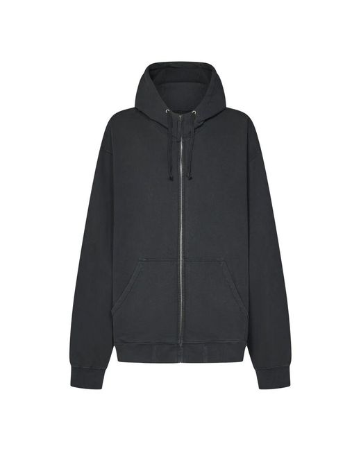 Maison Margiela Schwarzer Pullover Mit Frontreißverschluss in Black für Herren