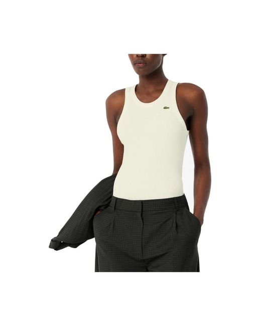 Lacoste Natural Sleeveless Tops