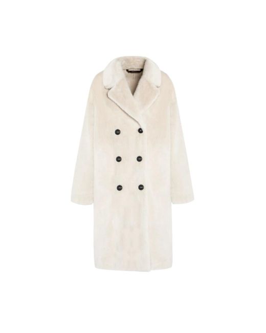 Gimo's Jassen ,Wit ,Oversized Double-Breasted Coat in het White