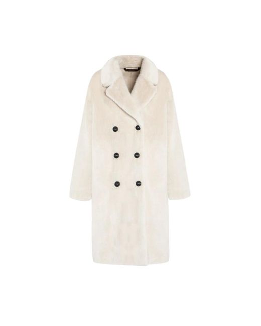 Gimo's Jassen ,Wit ,Oversized Double-Breasted Coat in het White
