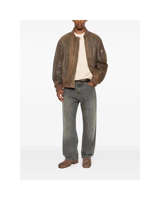 Golden Goose Deluxe Brand Brown Leather Jackets for men