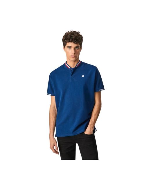 Pepe Jeans Regal polo shirt mit gestreiften details in Blue für Herren