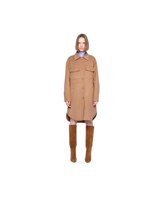 Single-Breasted Coats Silvian Heach de color Natural