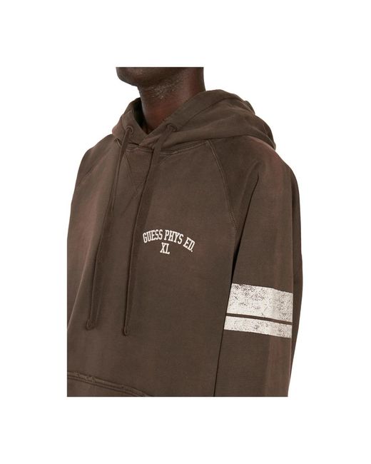 Guess Baumwoll-hoodie in Brown für Herren