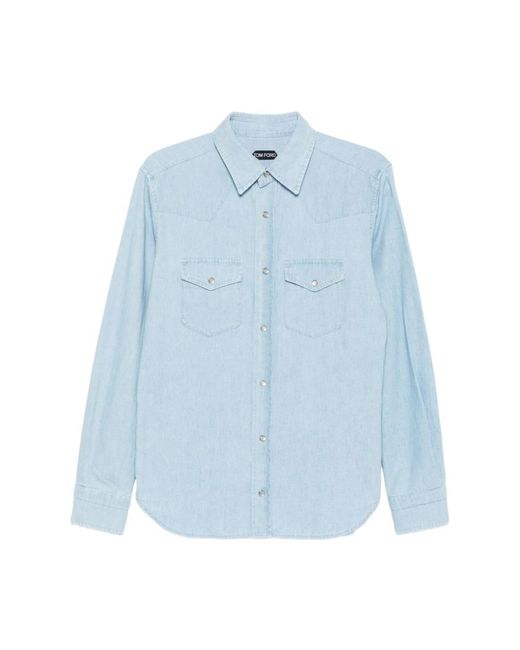 Tom Ford Blue Denim Shirts for men