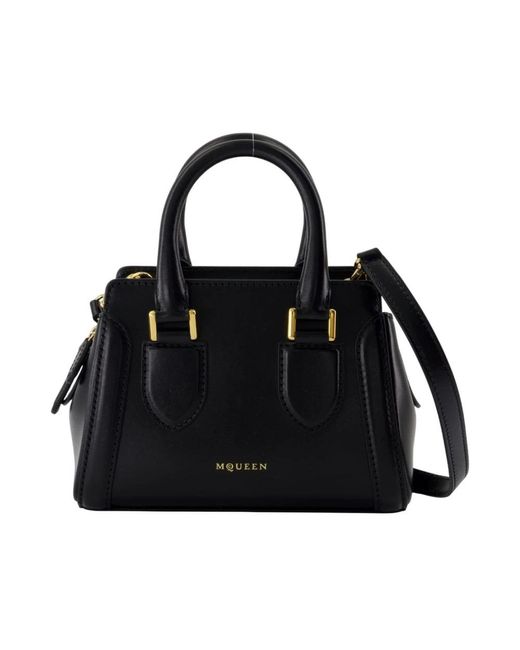 Alexander McQueen Black Schwarze Leder Mini Geldbörse Birdee