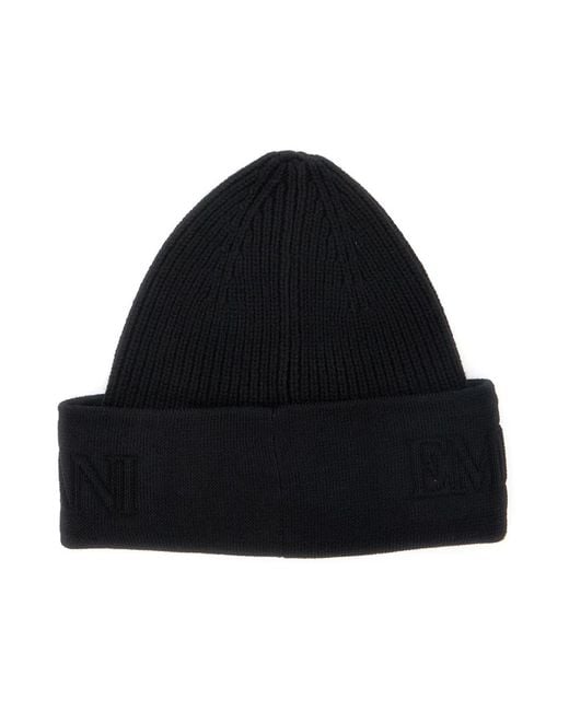 Beanies di Emporio Armani in Black da Uomo