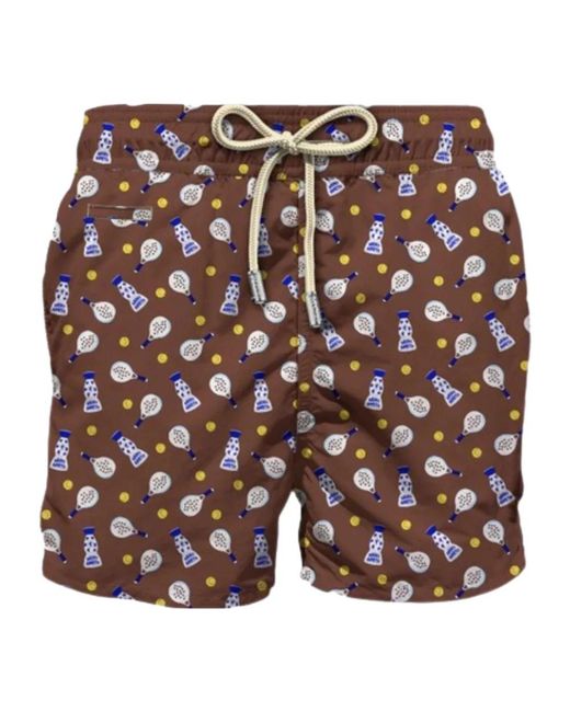 Mc2 Saint Barth Badmode ,Bruin ,Lighting Micro Fantasy Shorts in het Blue voor heren