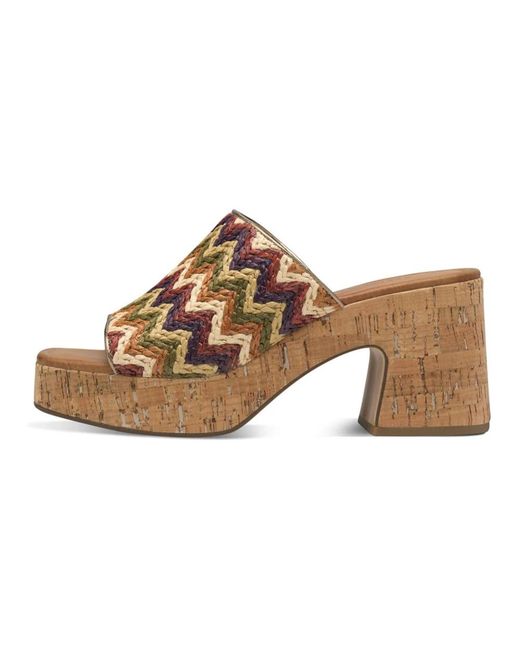 Tamaris Brown Heeled Mules