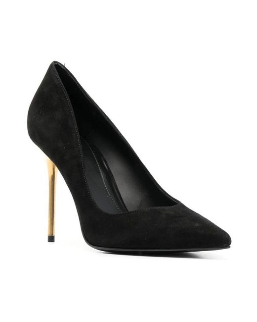 Balmain Black Pointed Toe Suede Pumps