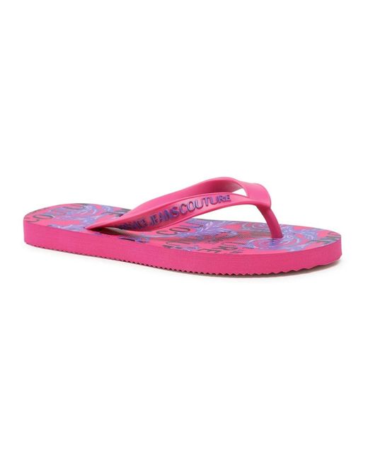 Versace Jeans Couture Pink Flip Flops