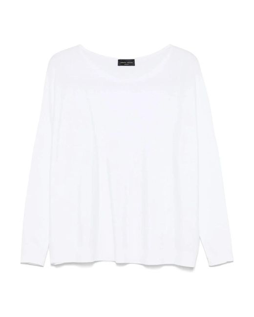 Round-Neck Knitwear Roberto Collina en coloris White