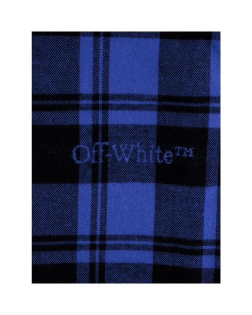 Off-White c/o Virgil Abloh Blau kariertes baumwollhemd in Blue für Herren