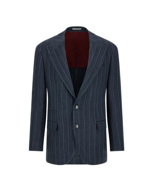 Brunello Cucinelli Blue Blazers for men