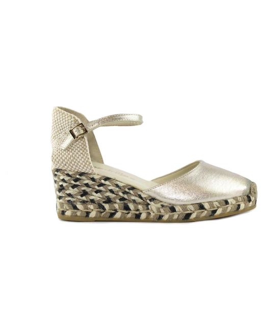 Espadrilles Schoenen ,Geel ,Wedges in het Metallic