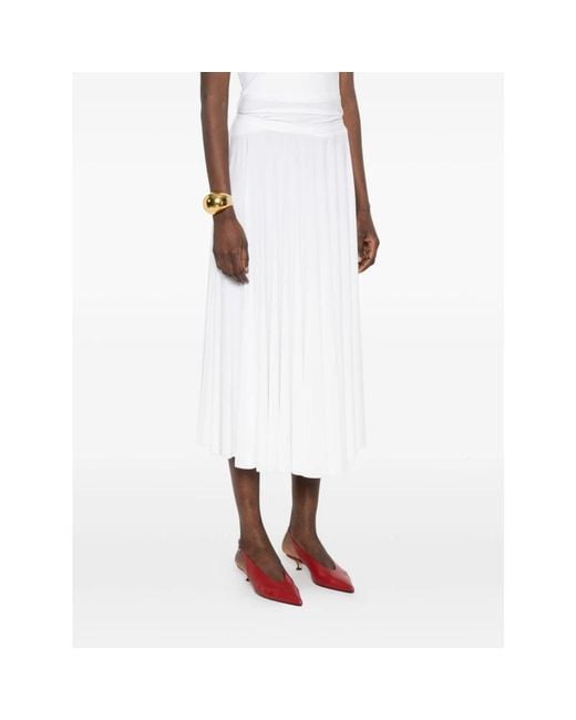 Norma Kamali White Midi Skirts