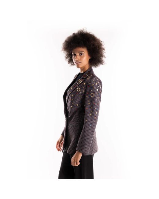 5 PROGRESS Black Karierte Blazer