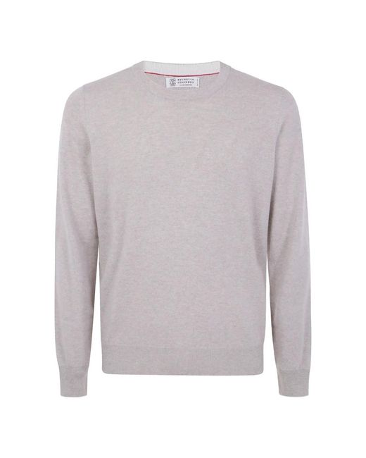 Brunello Cucinelli Gray Cashmere Knitwear for men