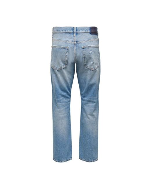 Only & Sons Blue Straight Jeans for men