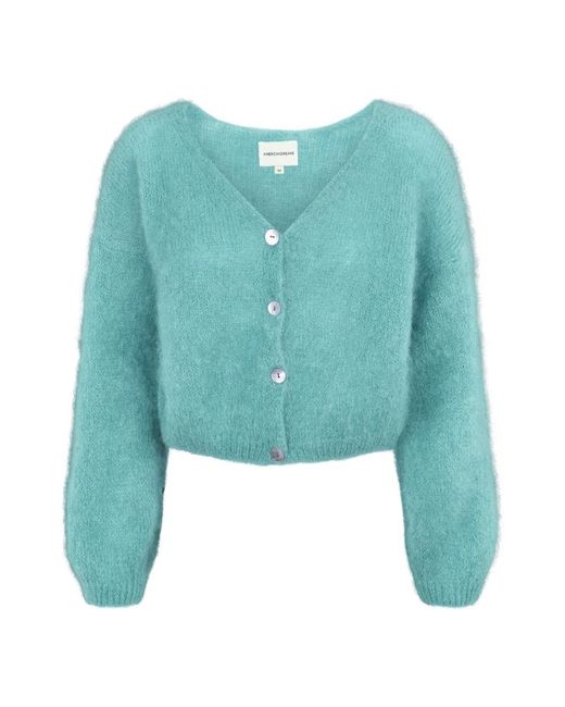 American Dreams Truien & Vesten ,Groen ,Wol Cornelia Cropped Cardigan in het Blue