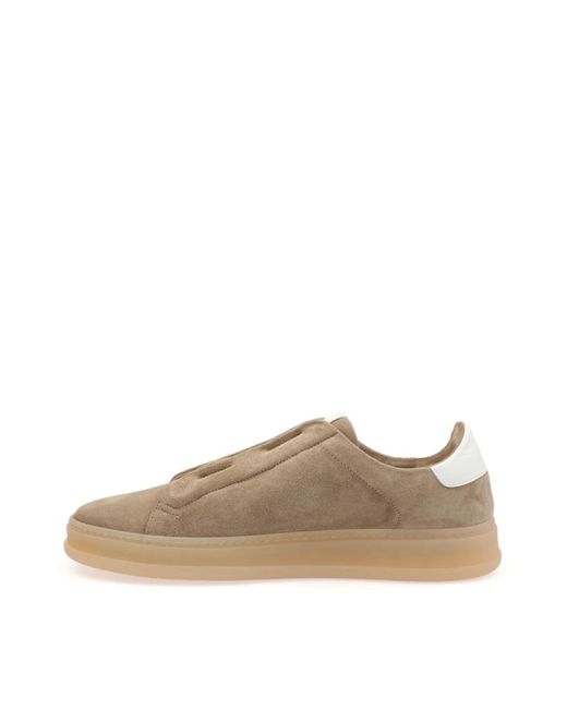 Kiton Schoenen ,Leer Fits Sneakers in het Brown voor heren