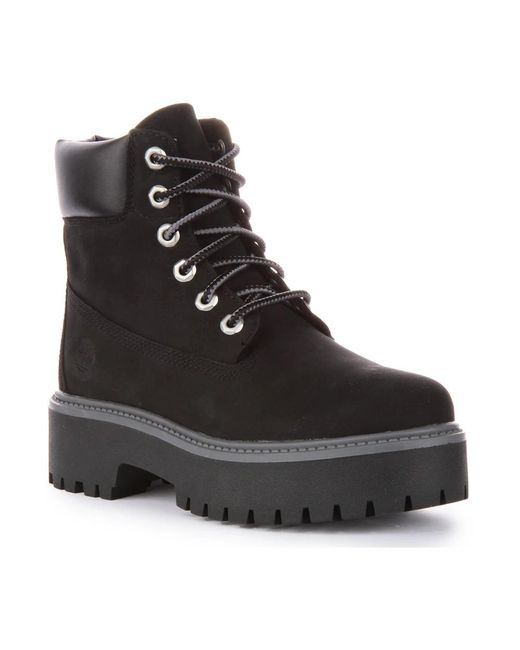 Timberland Black Lace-Up Boots