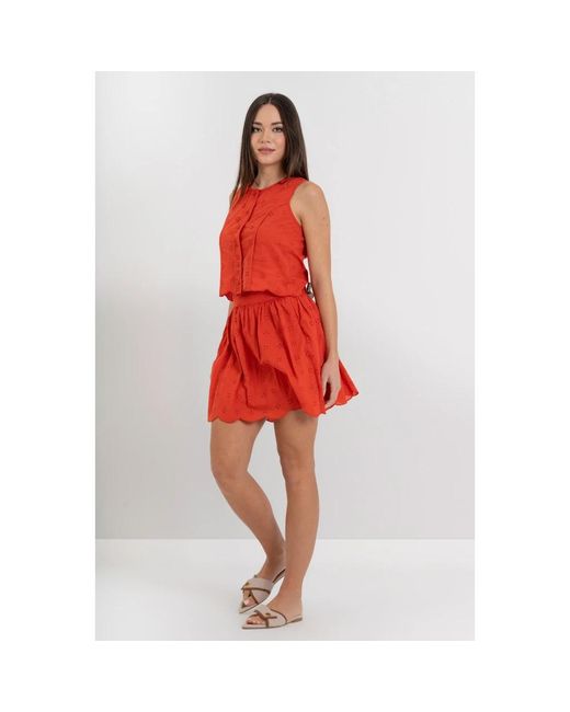 Kocca Red Sleeveless Tops