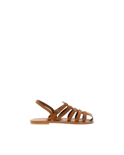K. Jacques Brown Flat Sandals