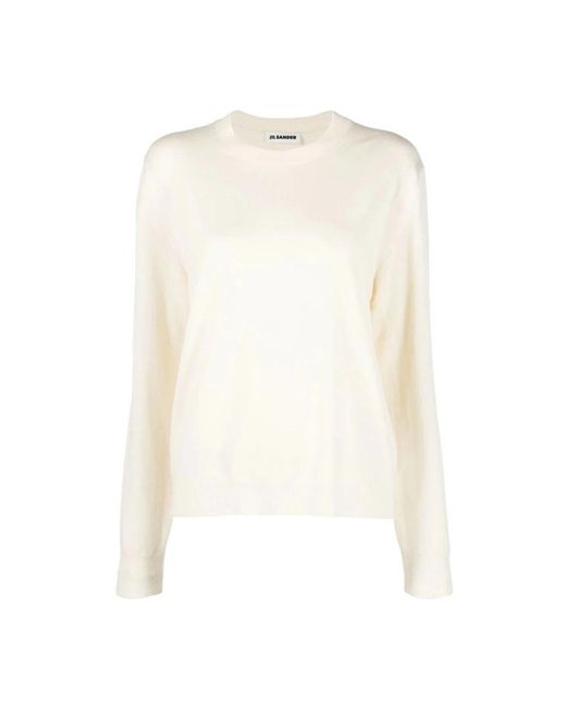 Jil Sander White Round-Neck Knitwear