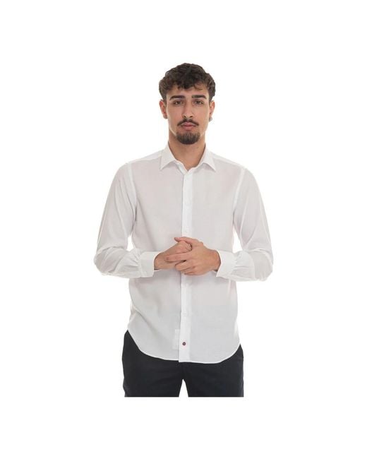 Carrel White Casual Shirts for men